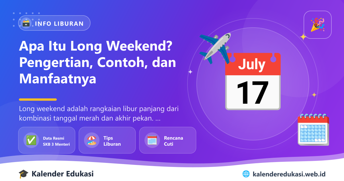 Apa Itu Long Weekend? Pengertian, Contoh, dan Manfaatnya