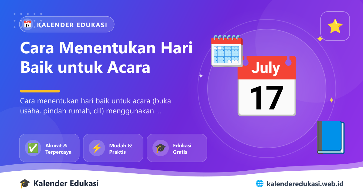Cara Menentukan Hari Baik untuk Acara