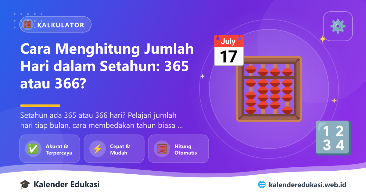 Cara Menghitung Jumlah Hari dalam Setahun: 365 atau 366?