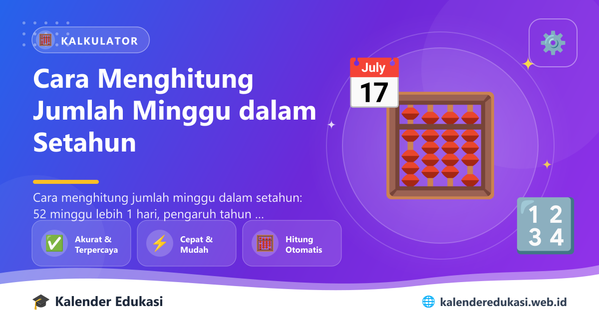 Cara Menghitung Jumlah Minggu dalam Setahun