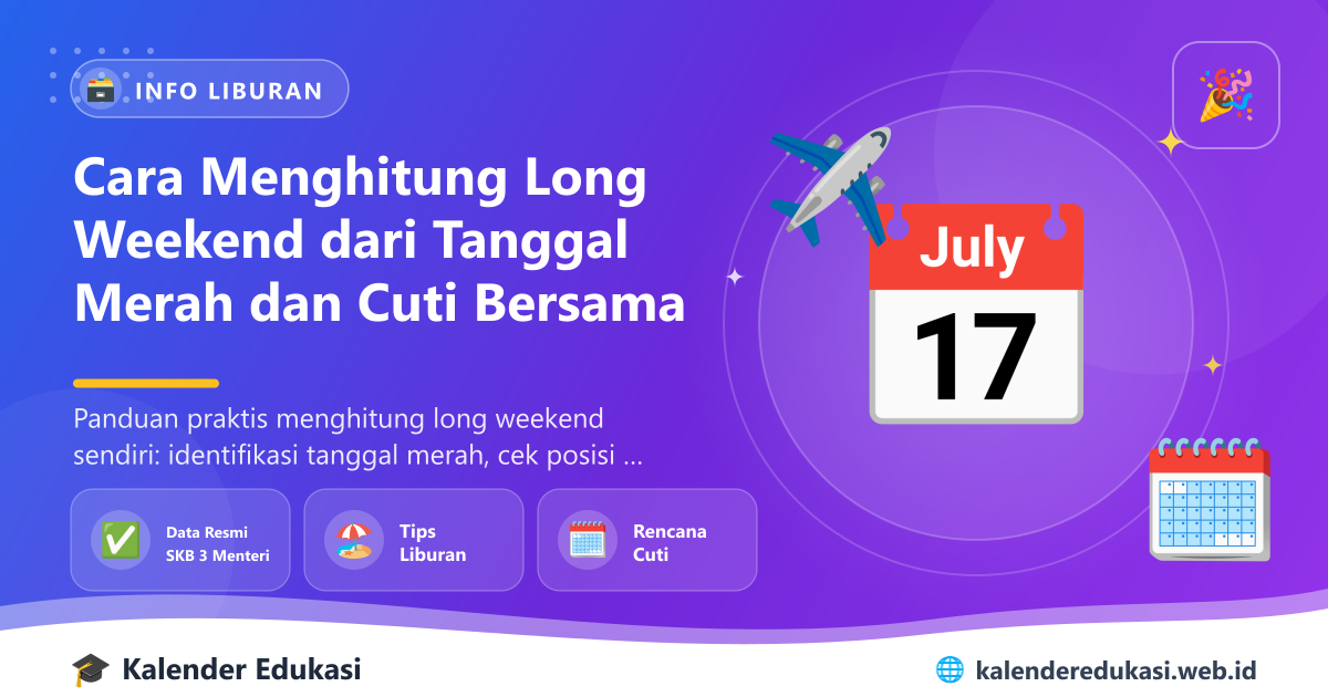 Cara Menghitung Long Weekend dari Tanggal Merah dan Cuti Bersama