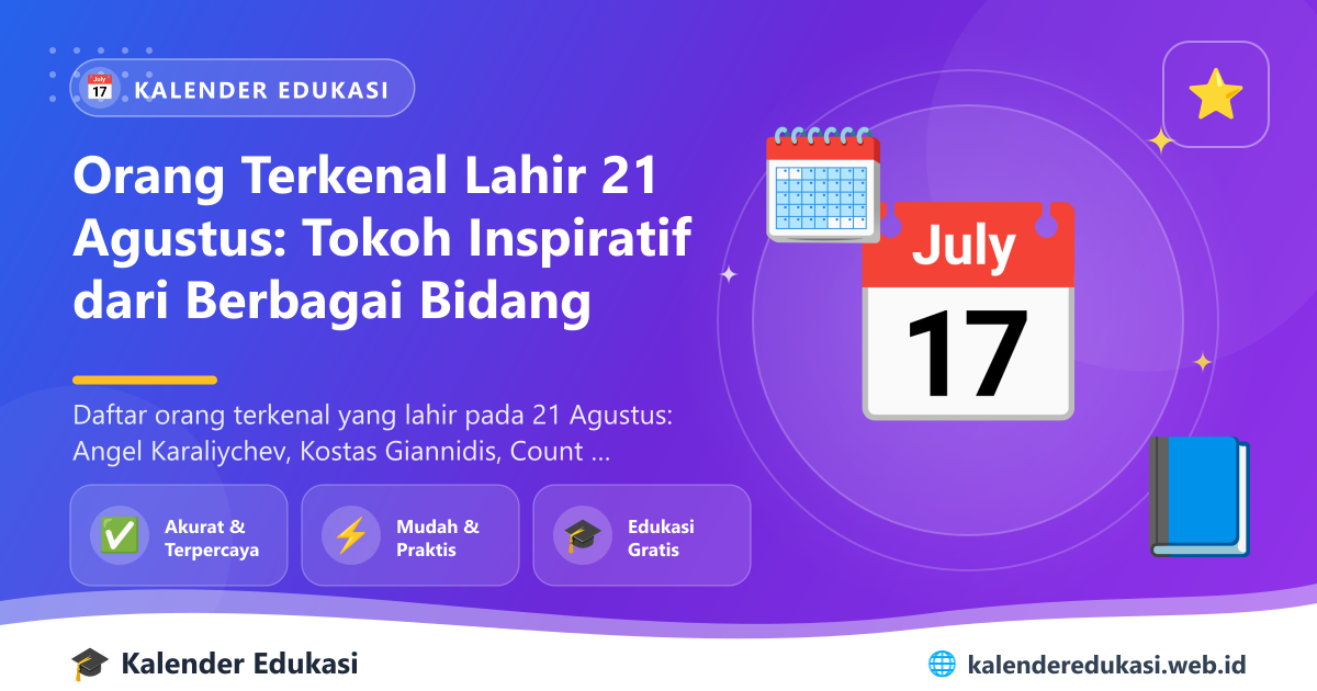 Orang Terkenal Lahir 21 Agustus: Tokoh Inspiratif dari Berbagai Bidang