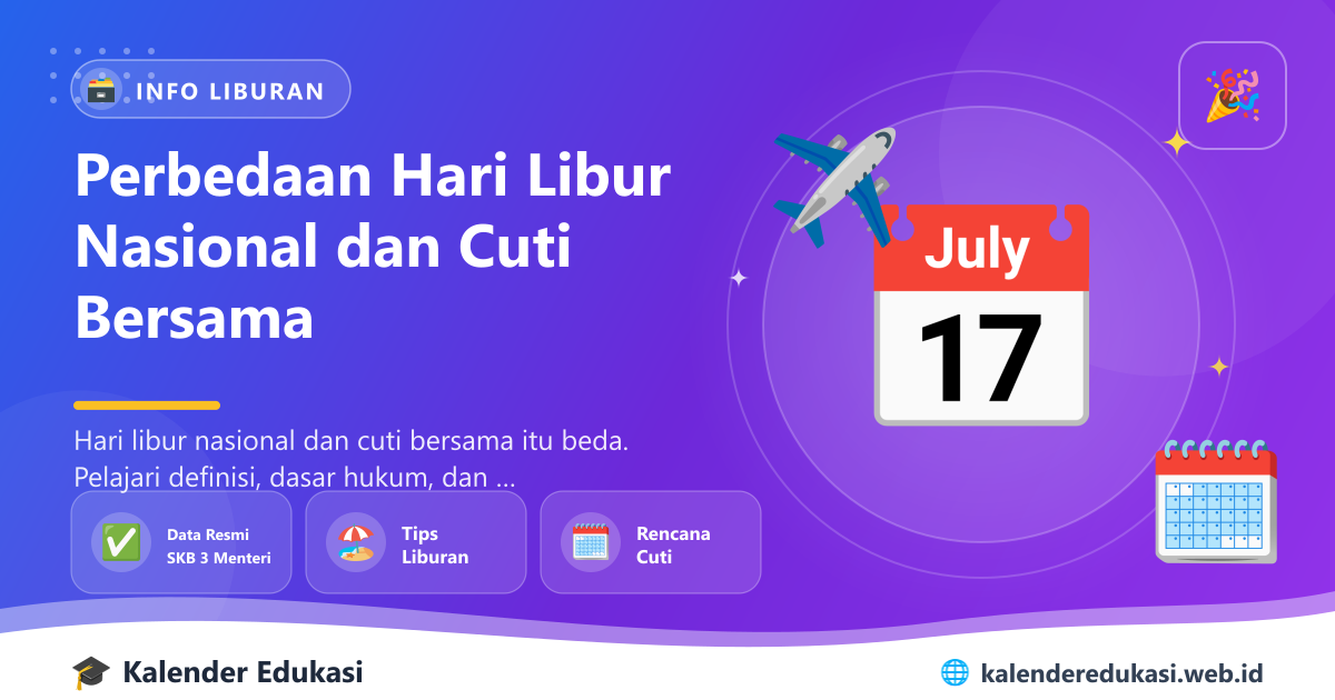 Perbedaan Hari Libur Nasional dan Cuti Bersama